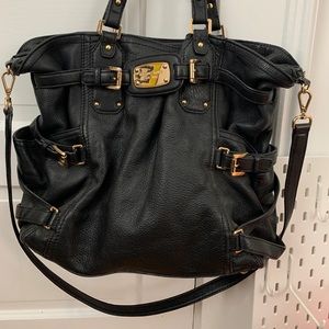 Full-size Black Leather MK Handbag